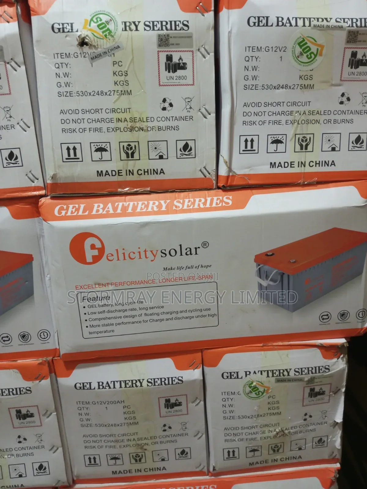 200AFelicity Dry Cell Battery Gel Battery