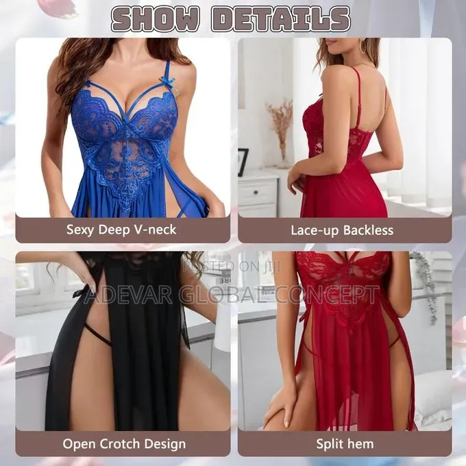 Sexy Nightwear Lace Mesh Slip Lingerie Dress Slim Fit Intimate Wear
