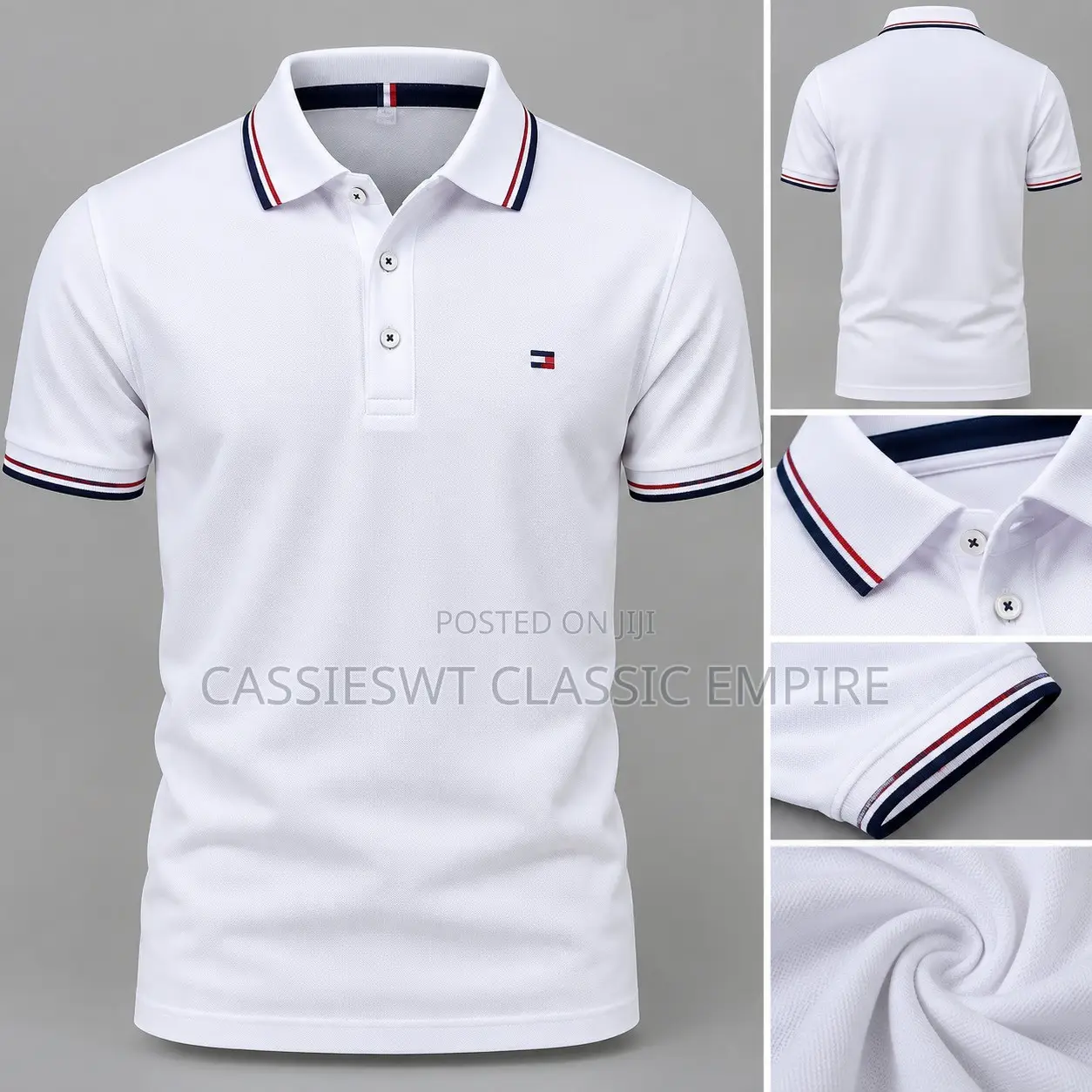 Premium Quality White Men’s Polo Shirt – Designer Style