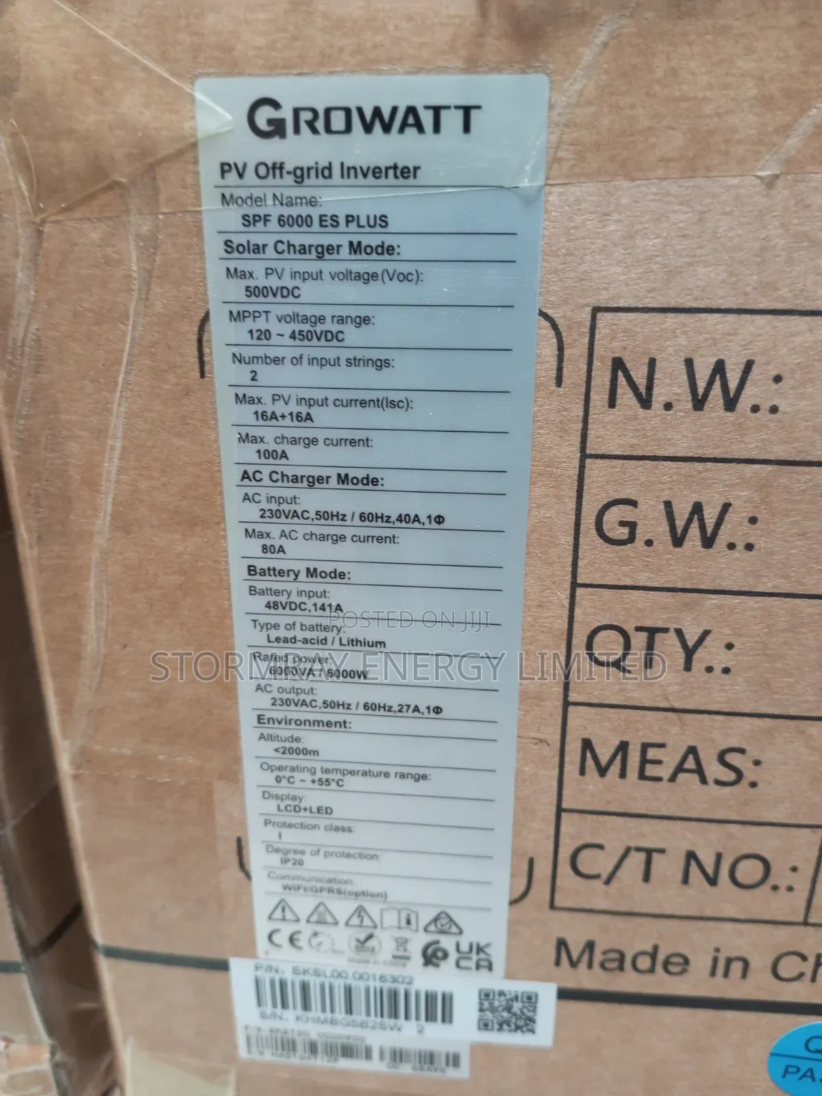 Growatt 6kva Hybrid Inverter 48v Inverter