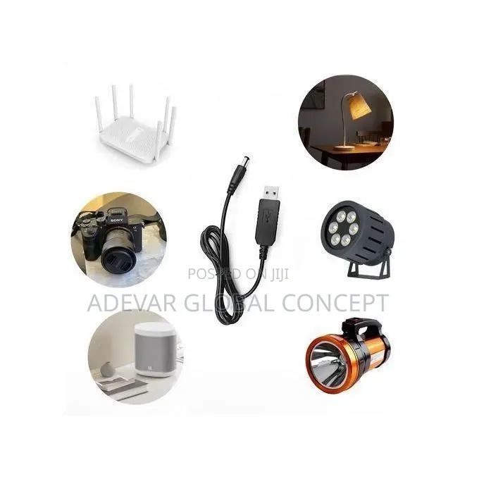 12V Multi-Voltage Adapter Boost Cable for Routers LED Lights, CCTV- V2