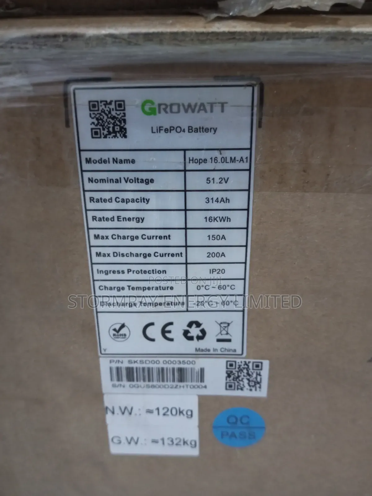 Growatt Lithium 16kWh LithiumBattery 48v