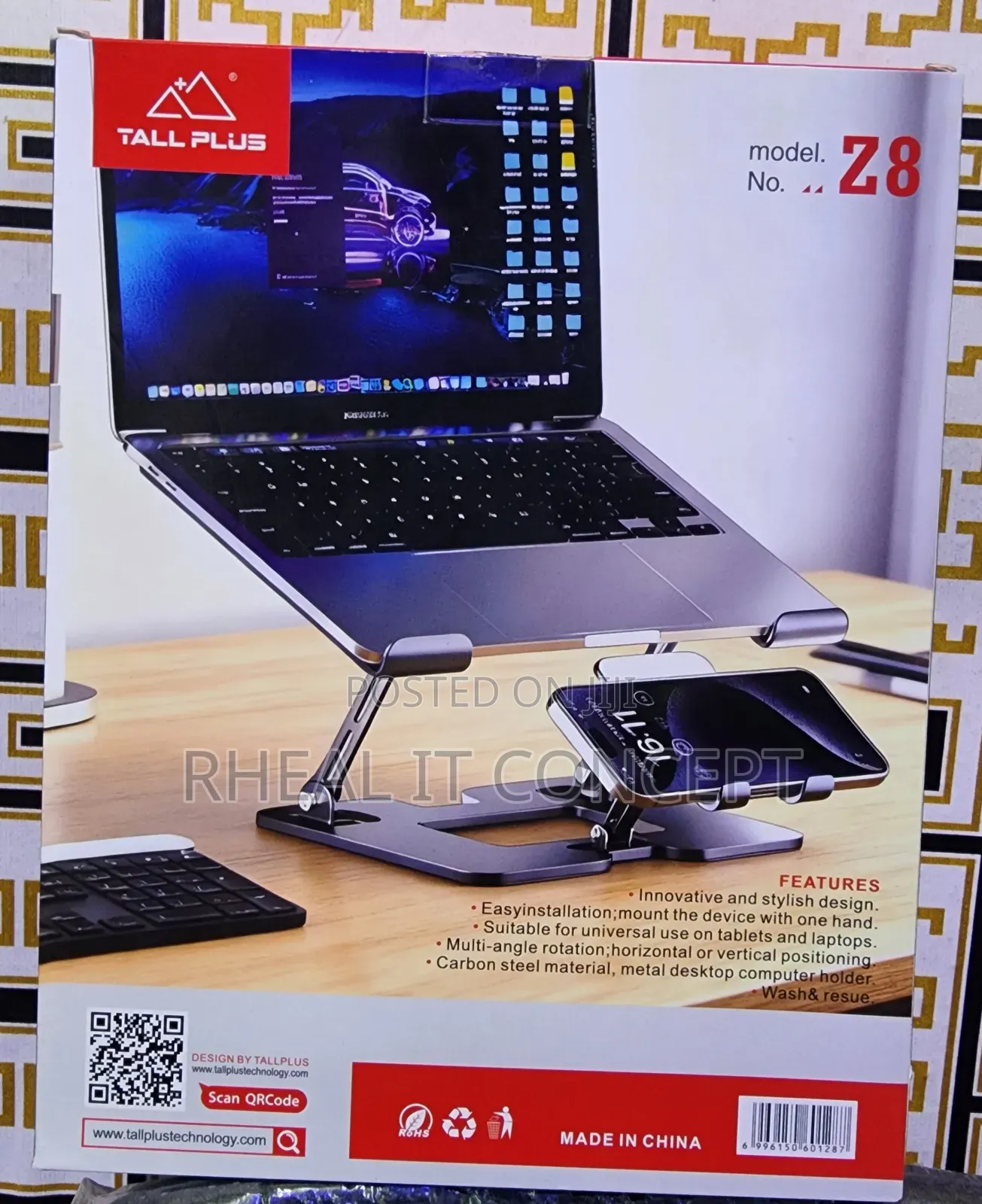 2 in 1 Tall Plus Laptop Stand With Cooling Fan