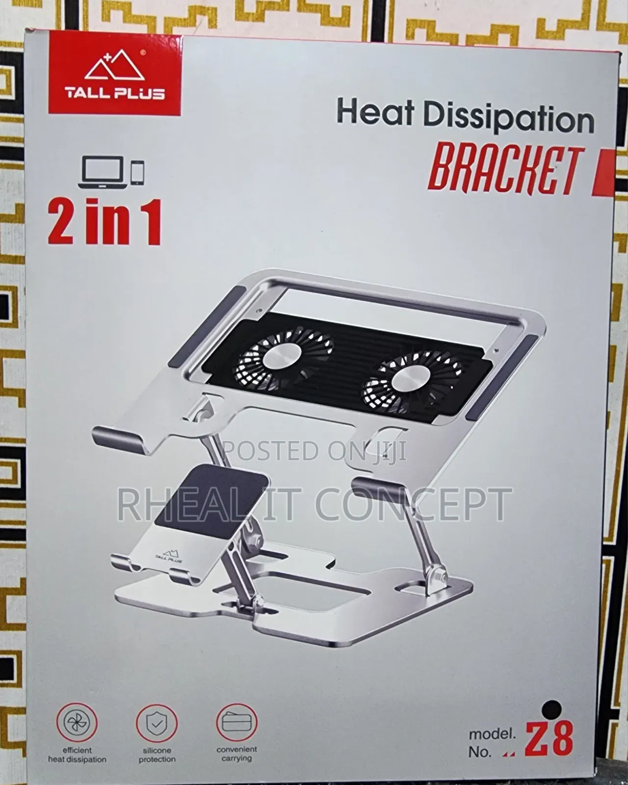 2 in 1 Tall Plus Laptop Stand With Cooling Fan