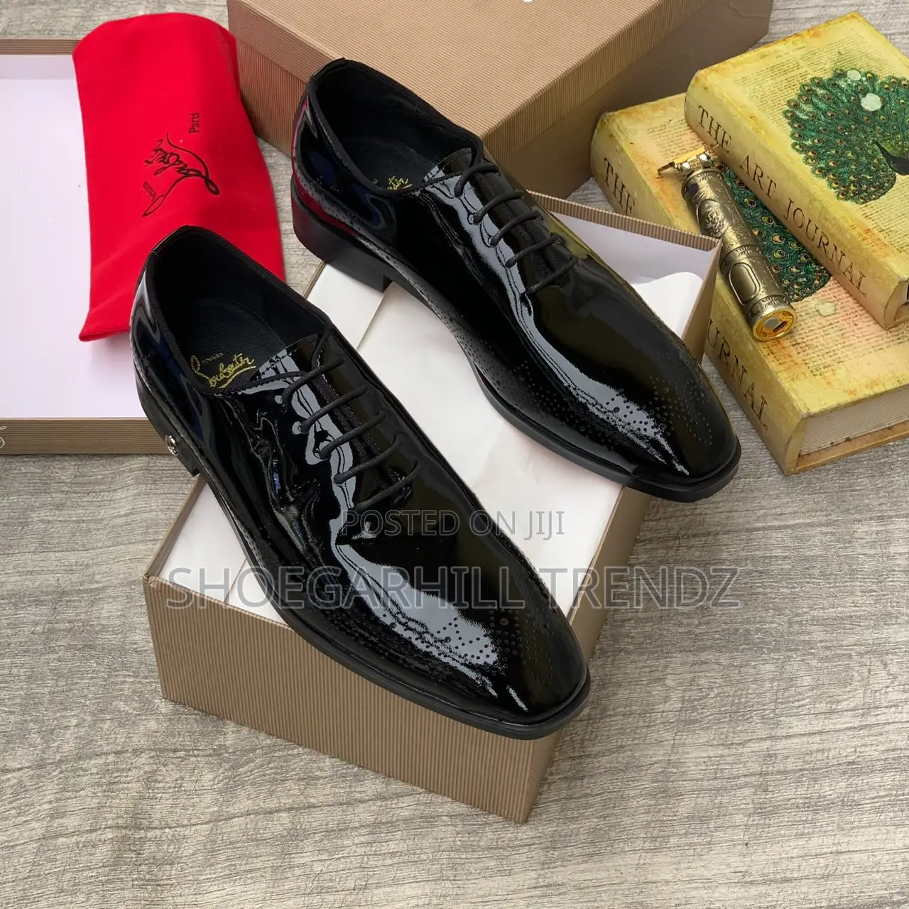 Mens Cl Red Bottoms Patent Oxford Brogues Shoes