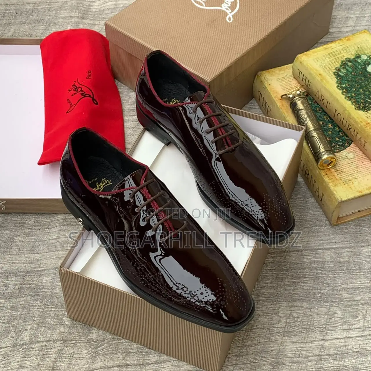 Mens Cl Red Bottoms Patent Oxford Brogues Shoes