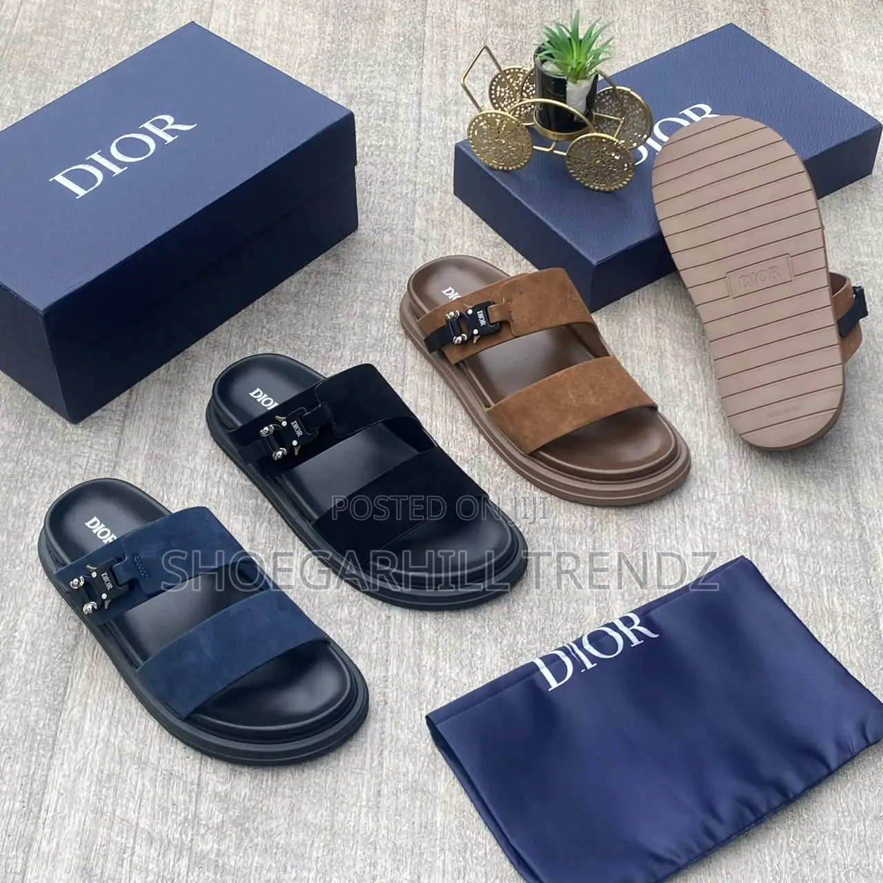 Dior Double Crossing Palm Slippers in 3 Versatile Colours