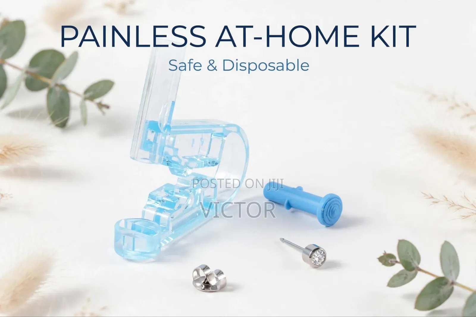 Disposable Self Ear Piercing Kit - Painless & Sterile + Diamond Stud