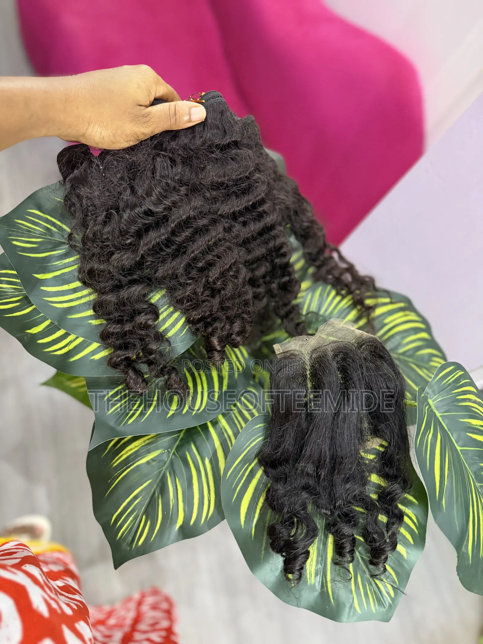 3 Full Bundles Plus Full Closure Ocean Human Hair Curls Available