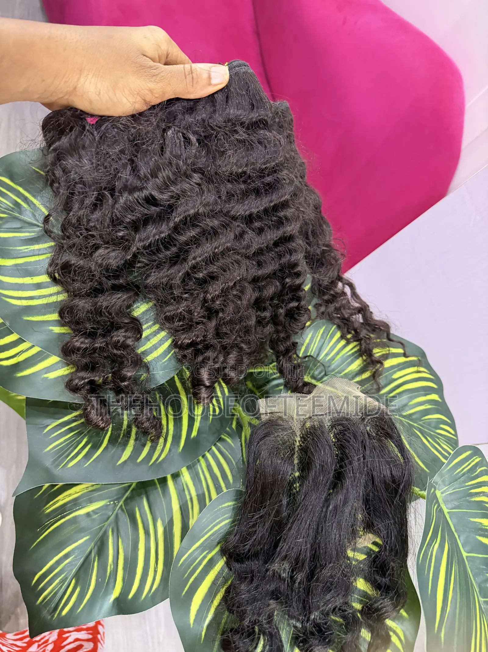 3 Full Bundles Plus Full Closure Ocean Human Hair Curls Available