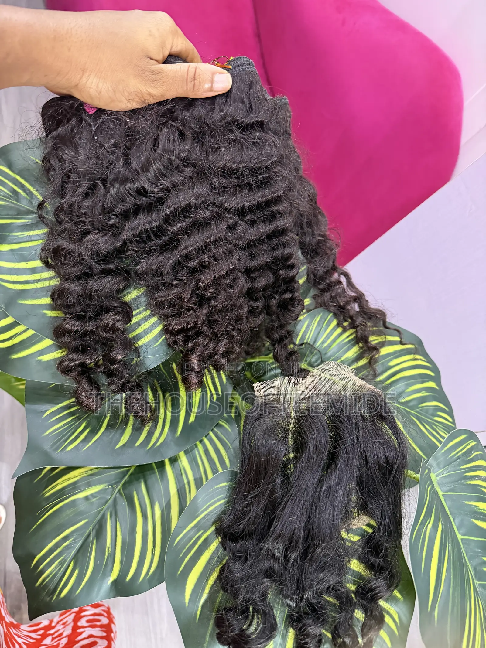 3 Full Bundles Plus Full Closure Ocean Human Hair Curls Available