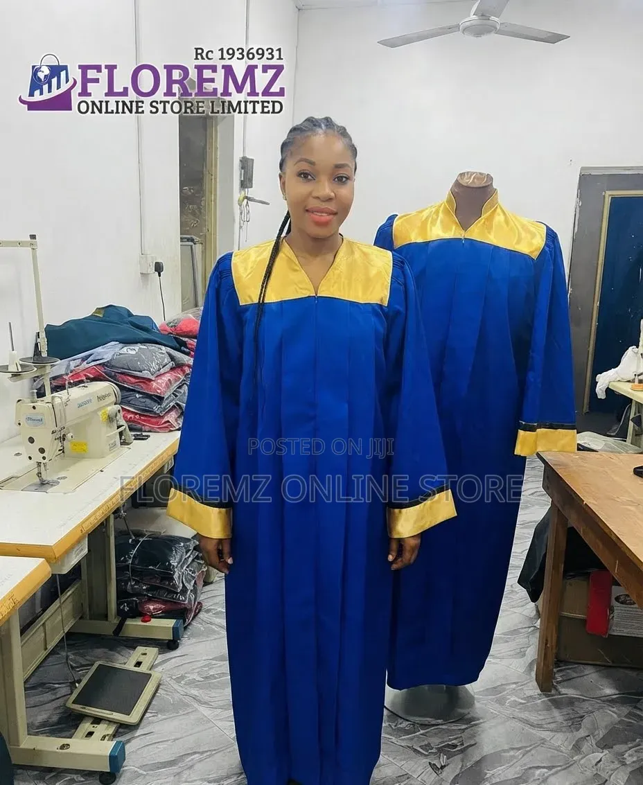 Blue / Gold Church Choir Robes Bulk Rental
