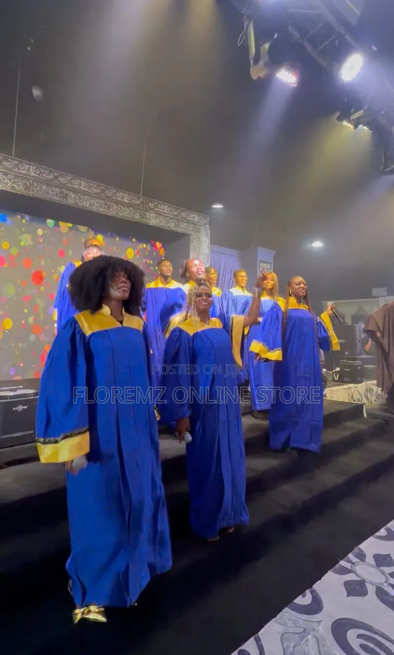 Blue / Gold Church Choir Robes Bulk Rental
