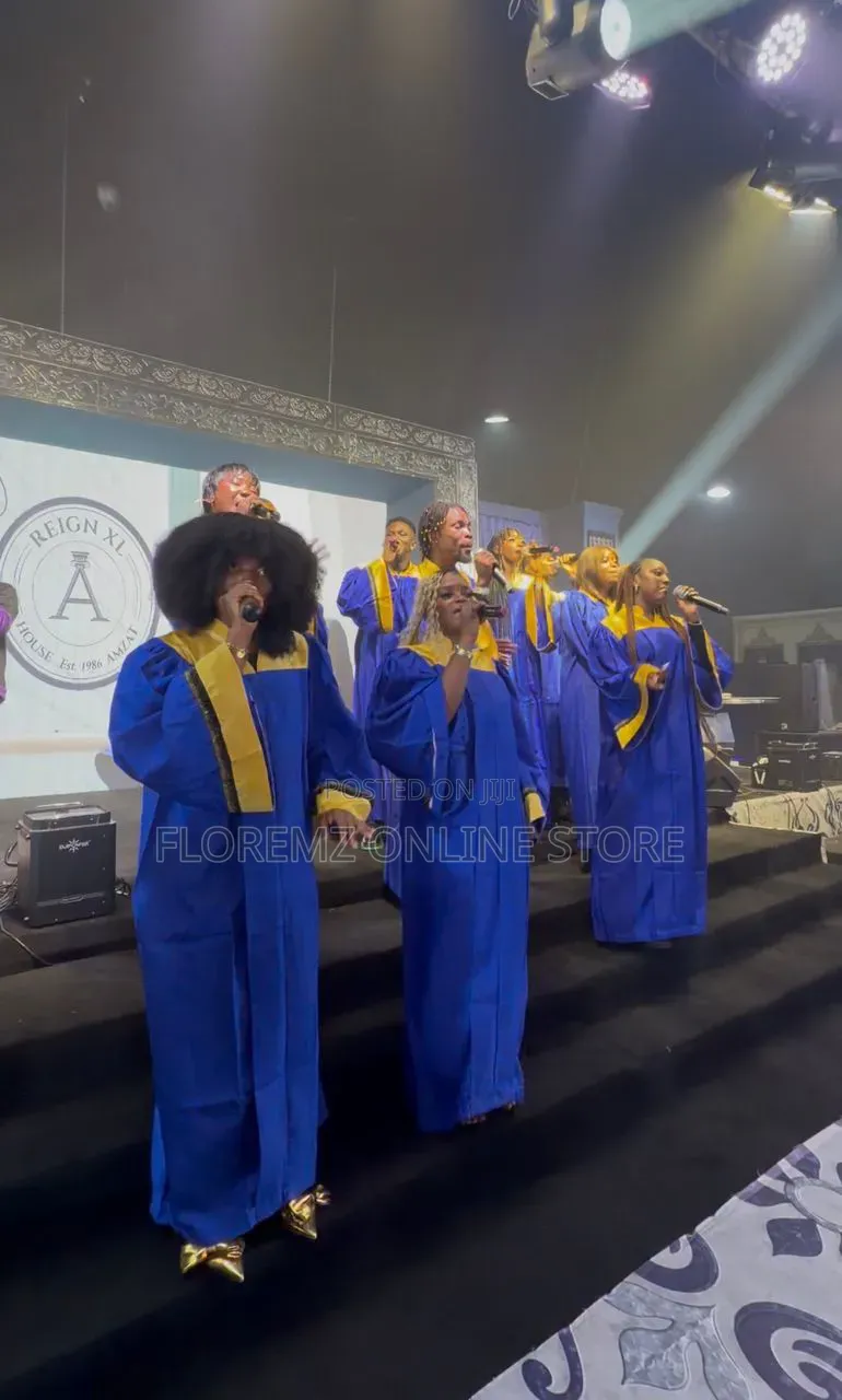 Blue / Gold Church Choir Robes Bulk Rental