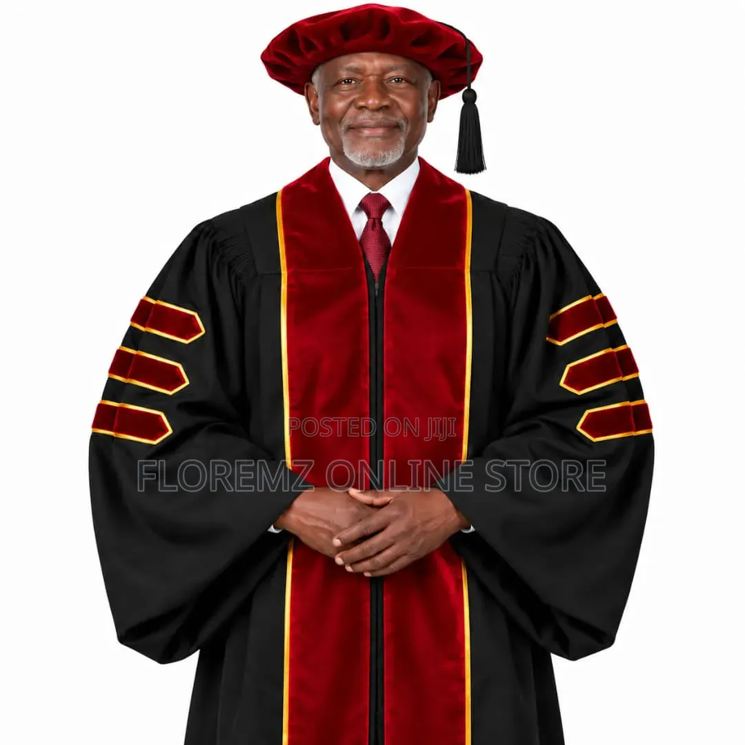 Bulk Rental of Black and Red Doctorate Gowns