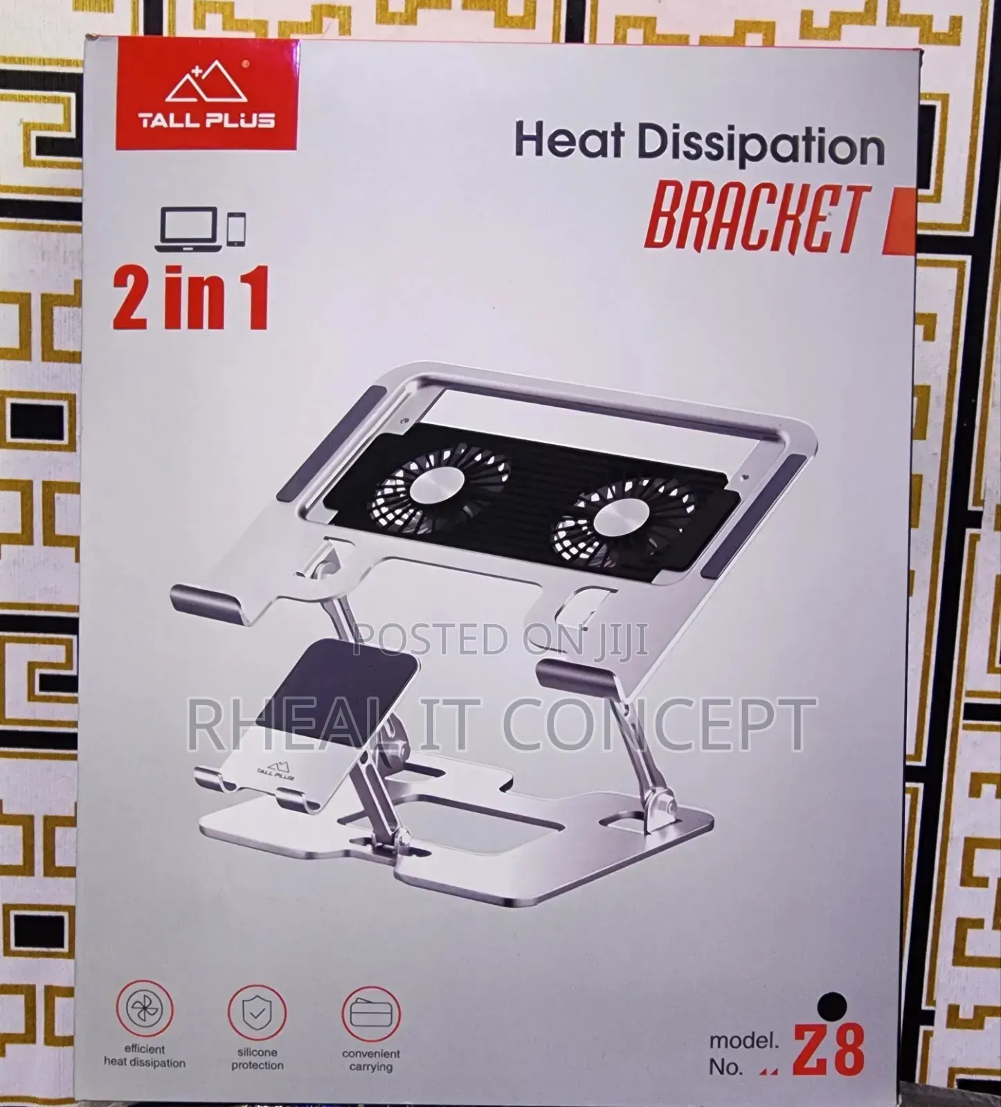2 in 1 Tall Plus Laptop Stand With Cooling Fan