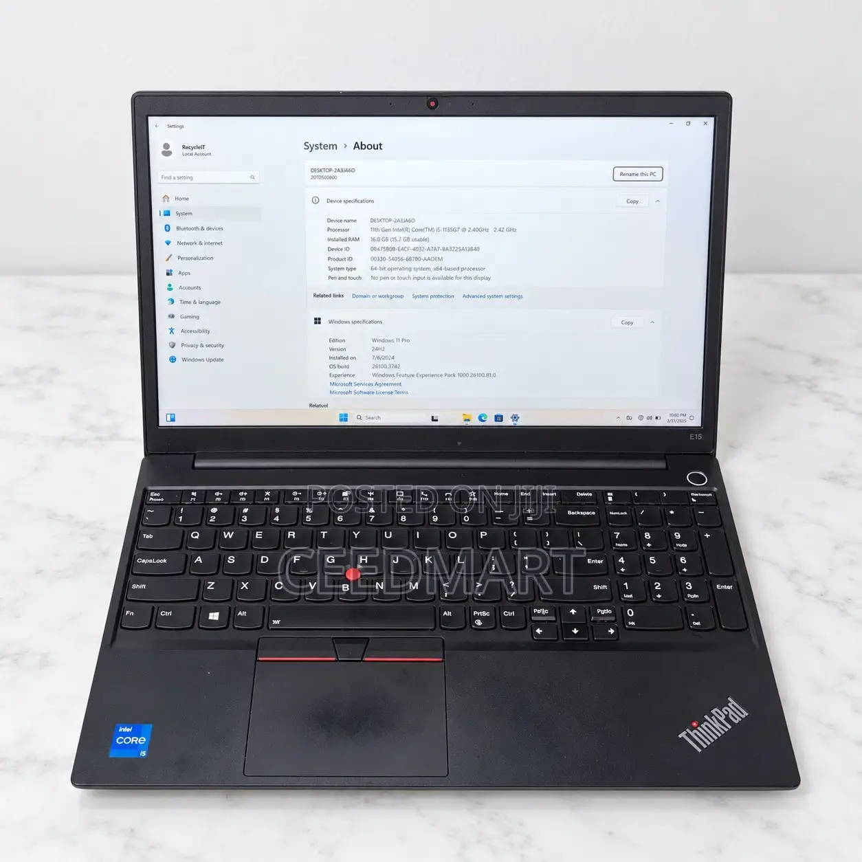 Laptop Lenovo ThinkPad E15 16GB Intel Core i5 SSD 512GB