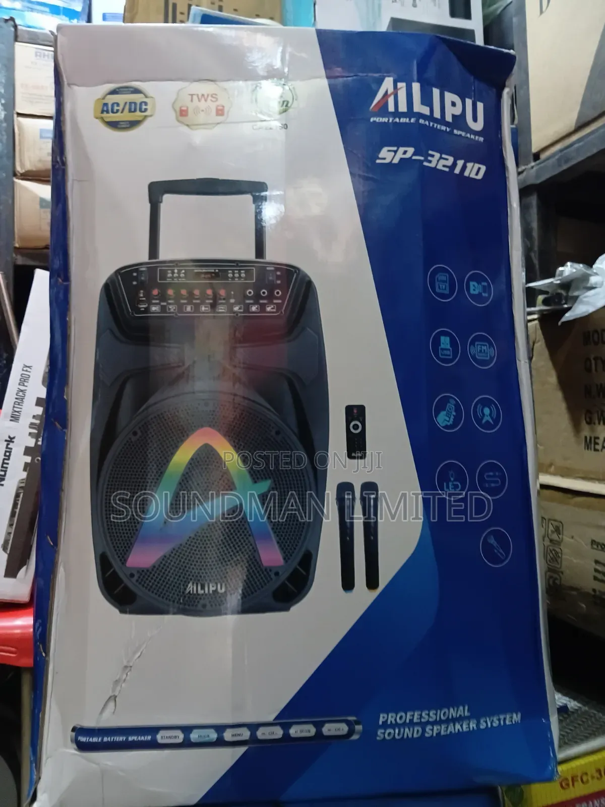 Ailipu Portable Rechargeable Speaker PA System Sp-3211d 12" Inches