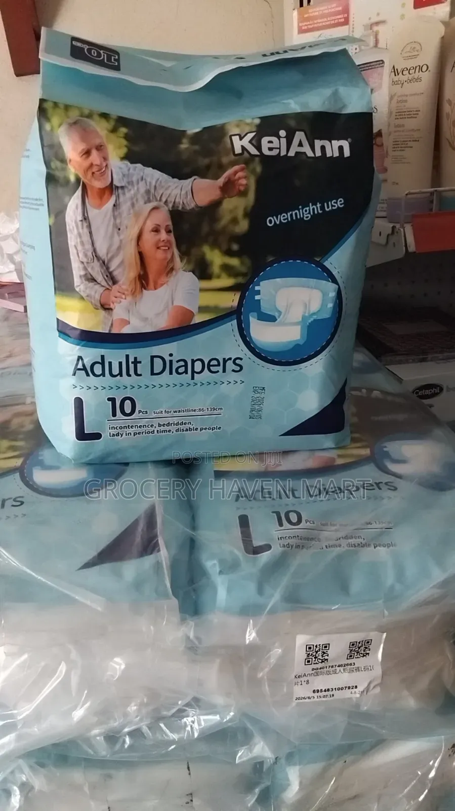 KeiAnn Adult Diapers L and XL 8 × 10
