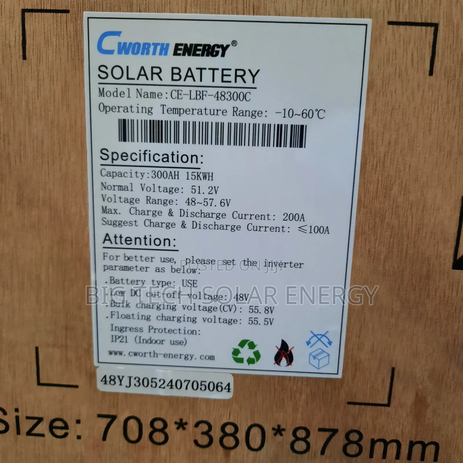 15kwh 48v Cworth Energy Lithium Ion Battery
