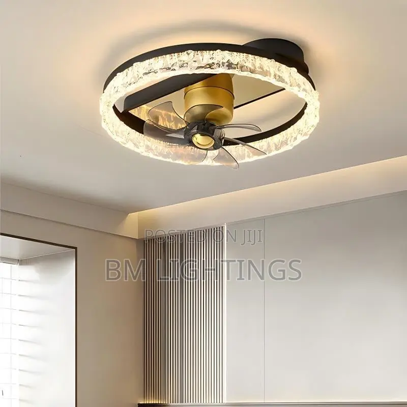 Modern Crystal LED Ceiling Fan Chandelier With Remote Control