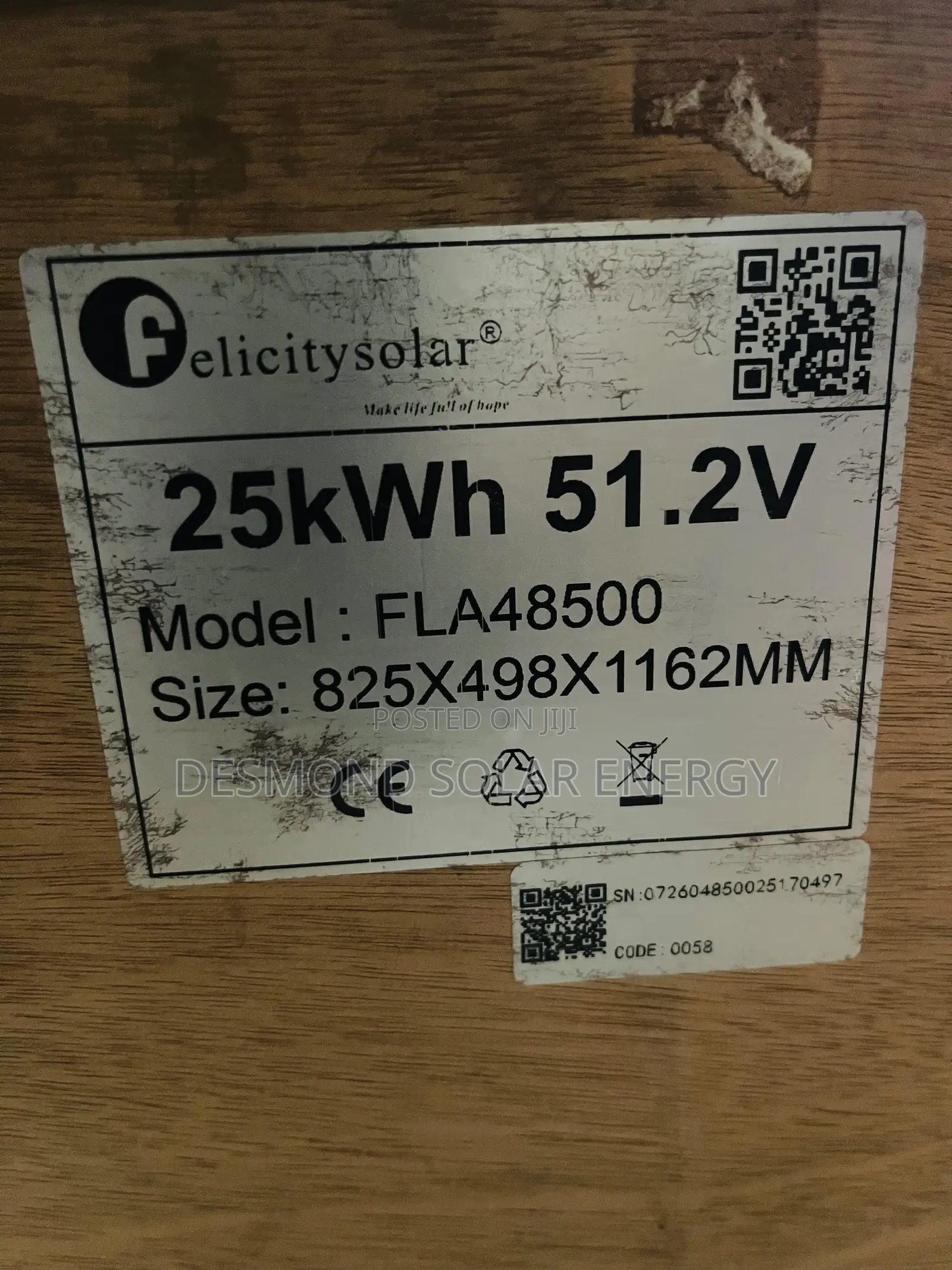 25kwh 51.2v Felicity Lithium Ion Batteries Is Now Available