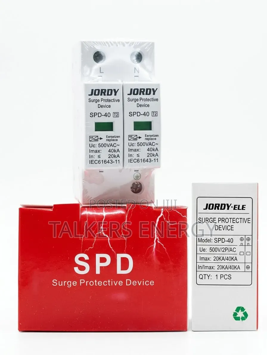 Jordy-Ele 2p 500v AC Surge Protective Device (Spd-40 T2, 20ka/40ka)