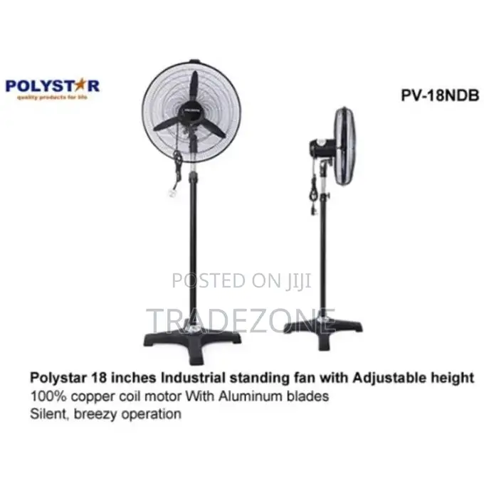 Polystar 18" Industrial Fan With 3-Finger Blade | PV-18NDB