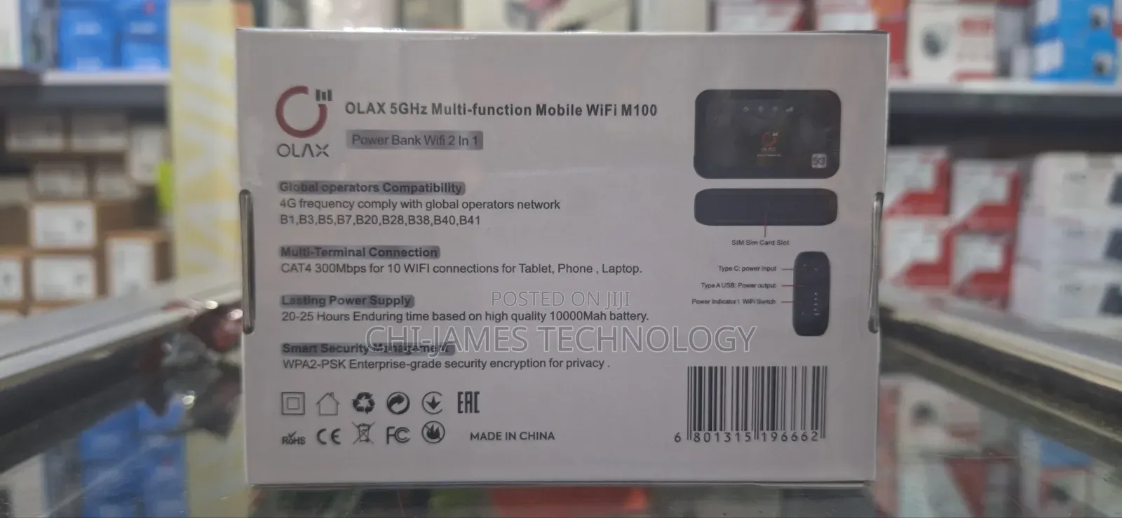 OLAX M100 2-in-1 Mobile WiFi Router & Power Bank.