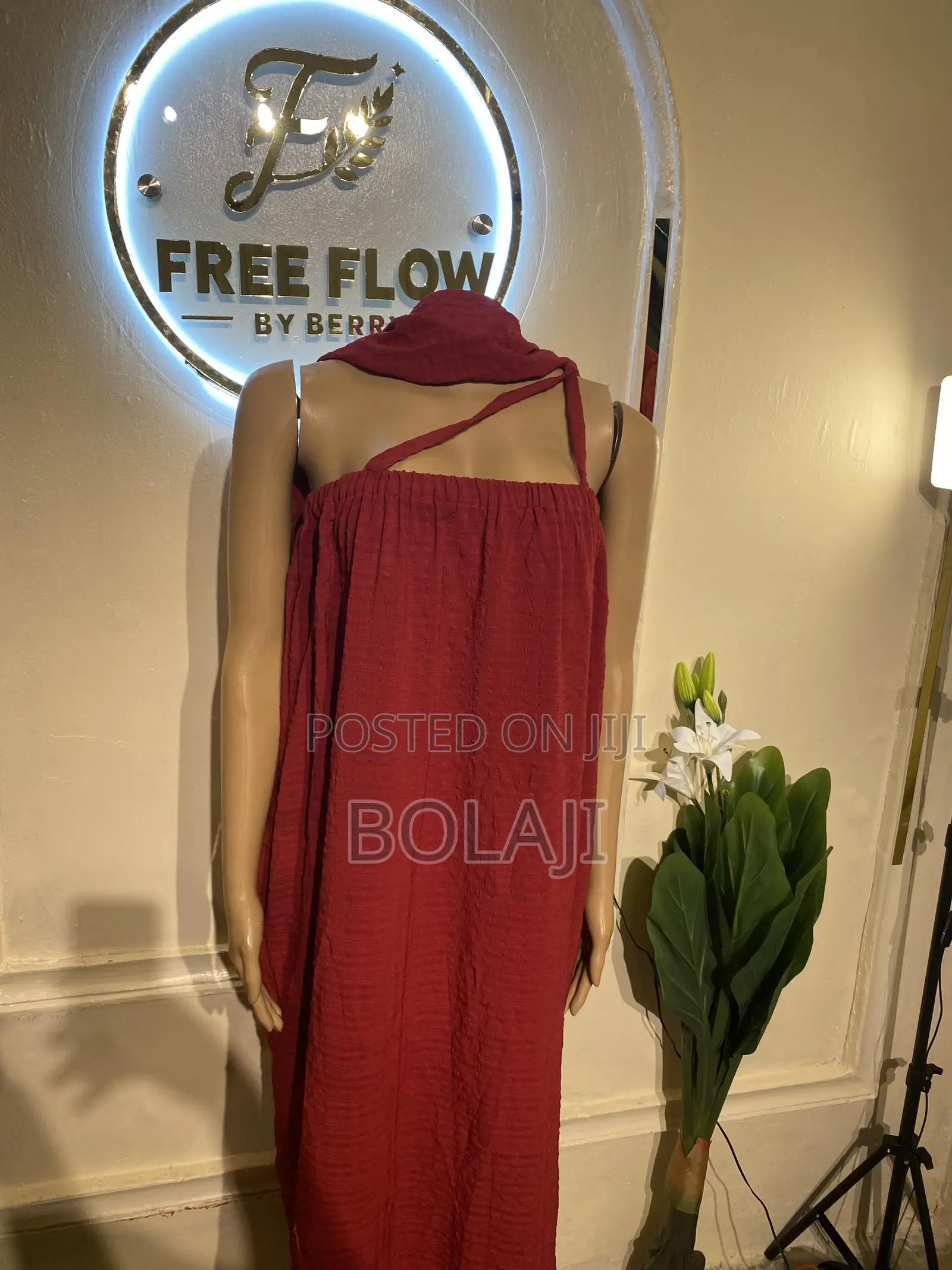Wine Sleeveless Flowy Maxi Dress With Side Pocket