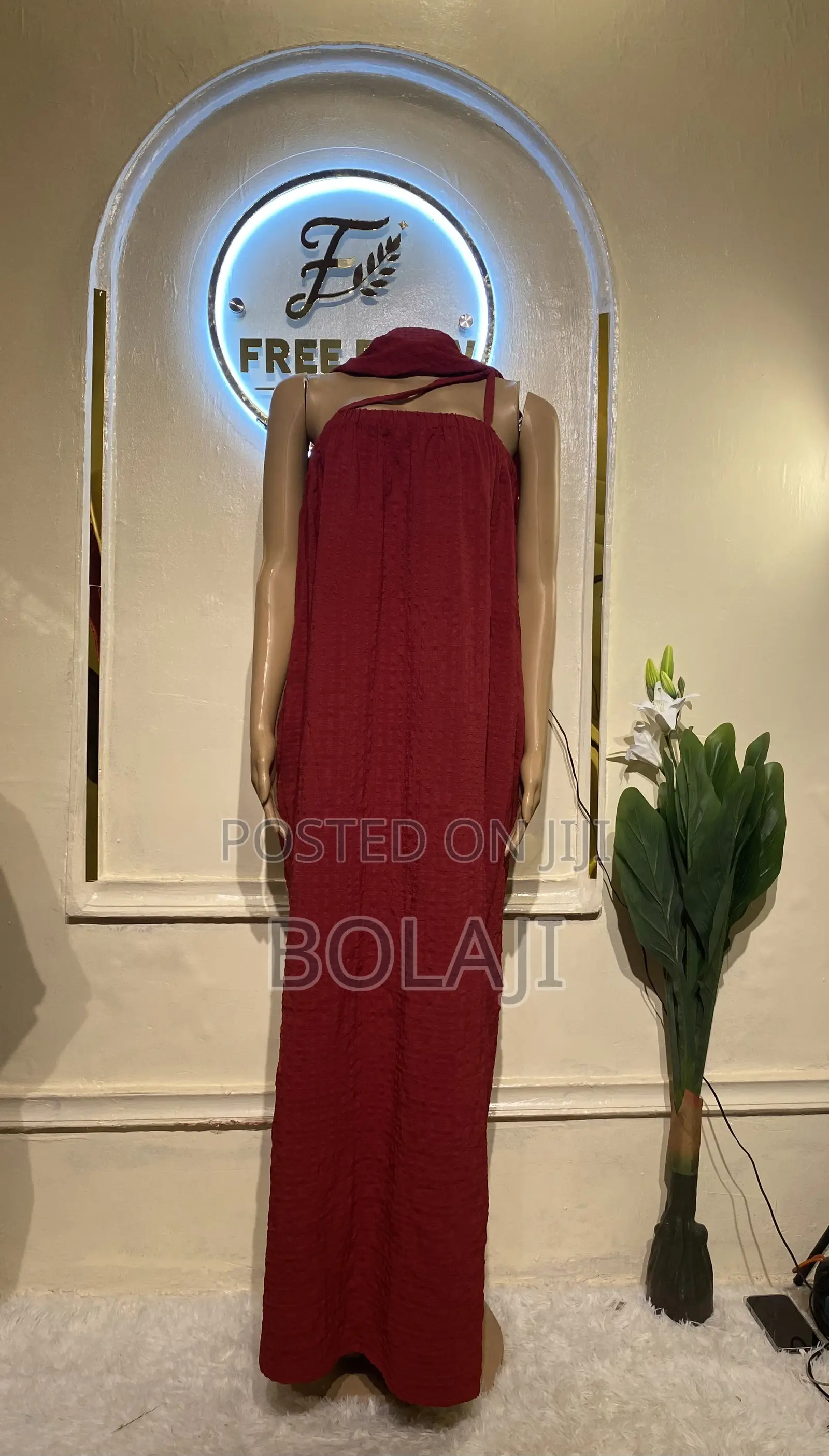 Wine Sleeveless Flowy Maxi Dress With Side Pocket