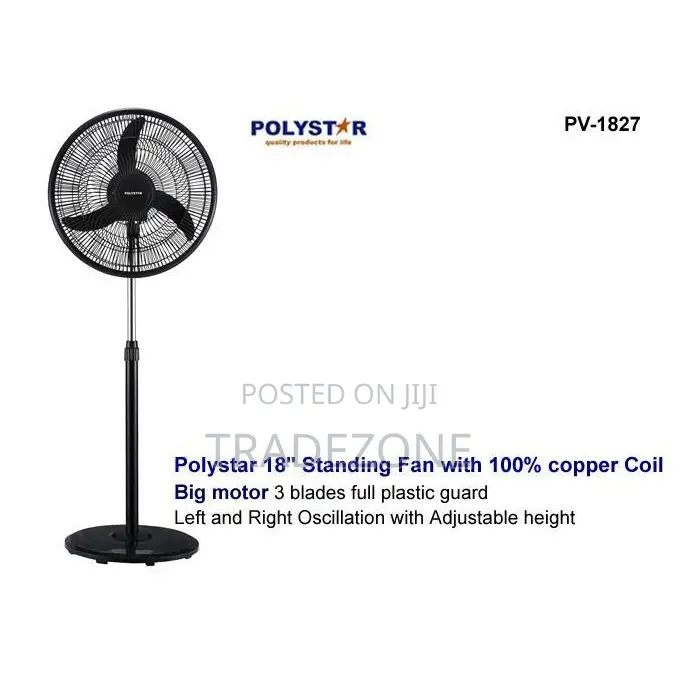 Polystar 18 Inch Standing Fan With Copper Coil | PV-1827