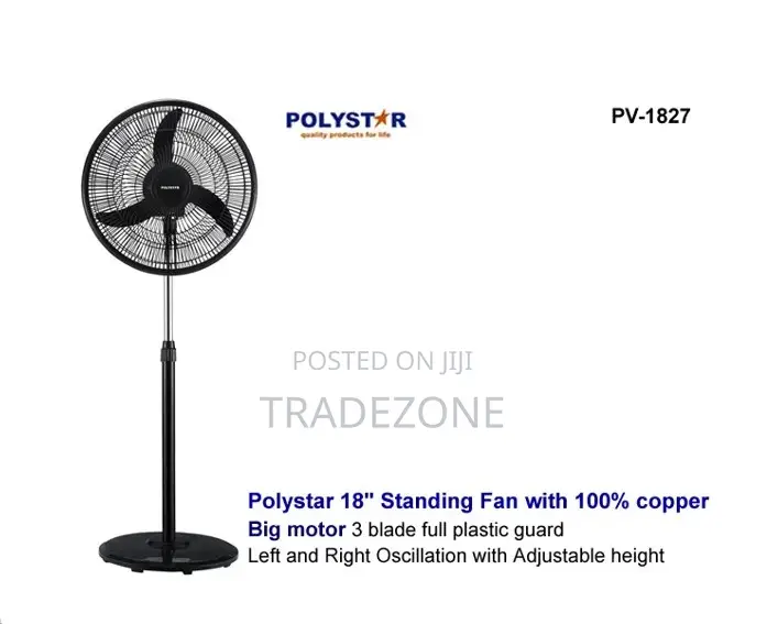 Polystar 18 Inch Standing Fan With Copper Coil | PV-1827