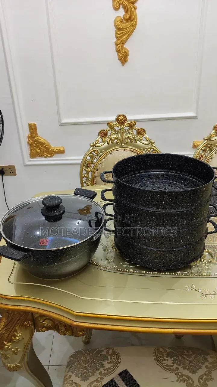 UCC LIFE 4Layer 32cm High Quality Die Cast Granite Steamer Pot Sets