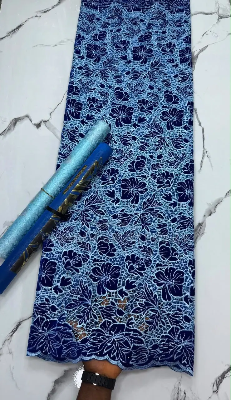 Velvet With Embroidery Lace