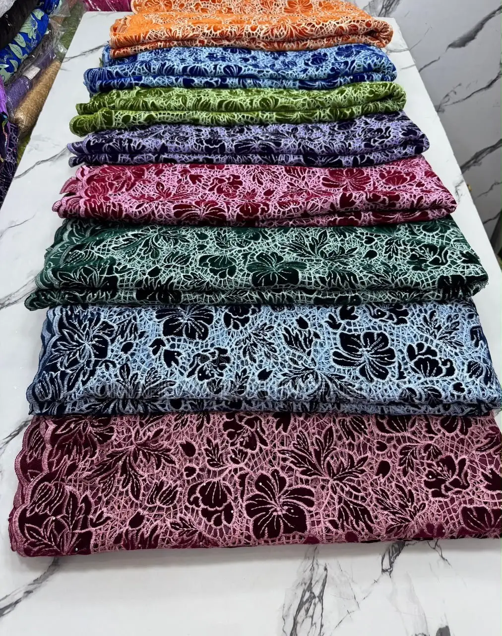 Floral Velvet Embroidery Lace