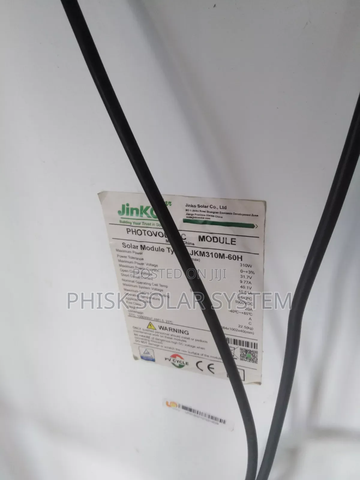 Jinko 310watt PV Panels
