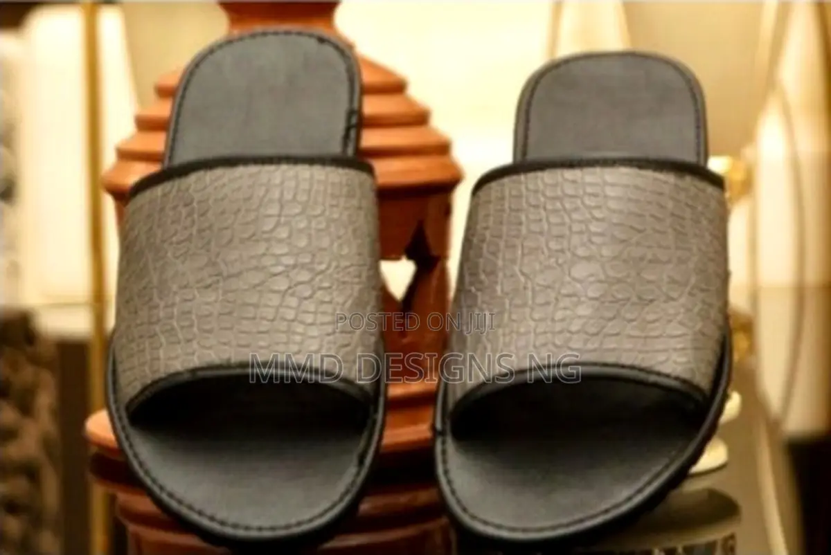 MMD Gray Slides Men's Grey Textured Slides Size 45