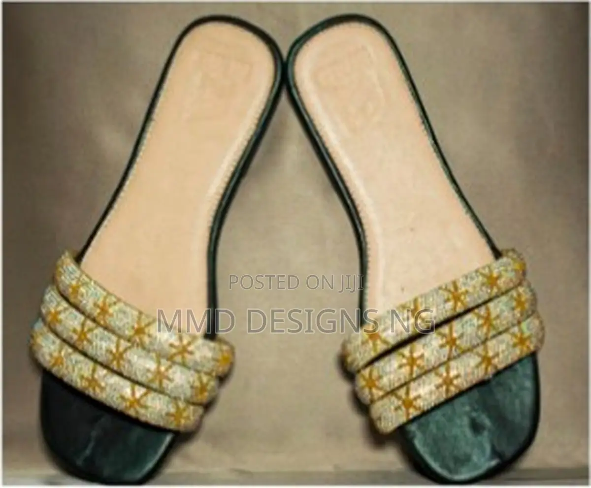 MMD Midnight Shine Women's Embellished Slides Size 38