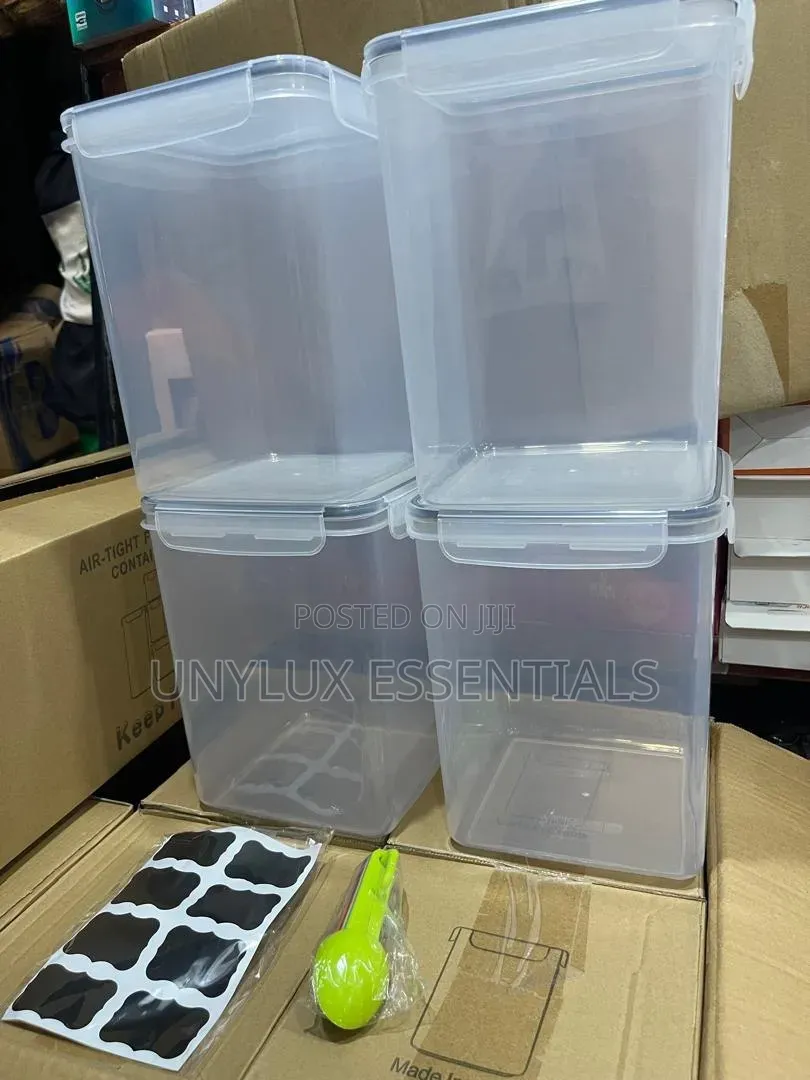 4in1 5L Storage Containers With Stickers, Pen and Measuring Spoons