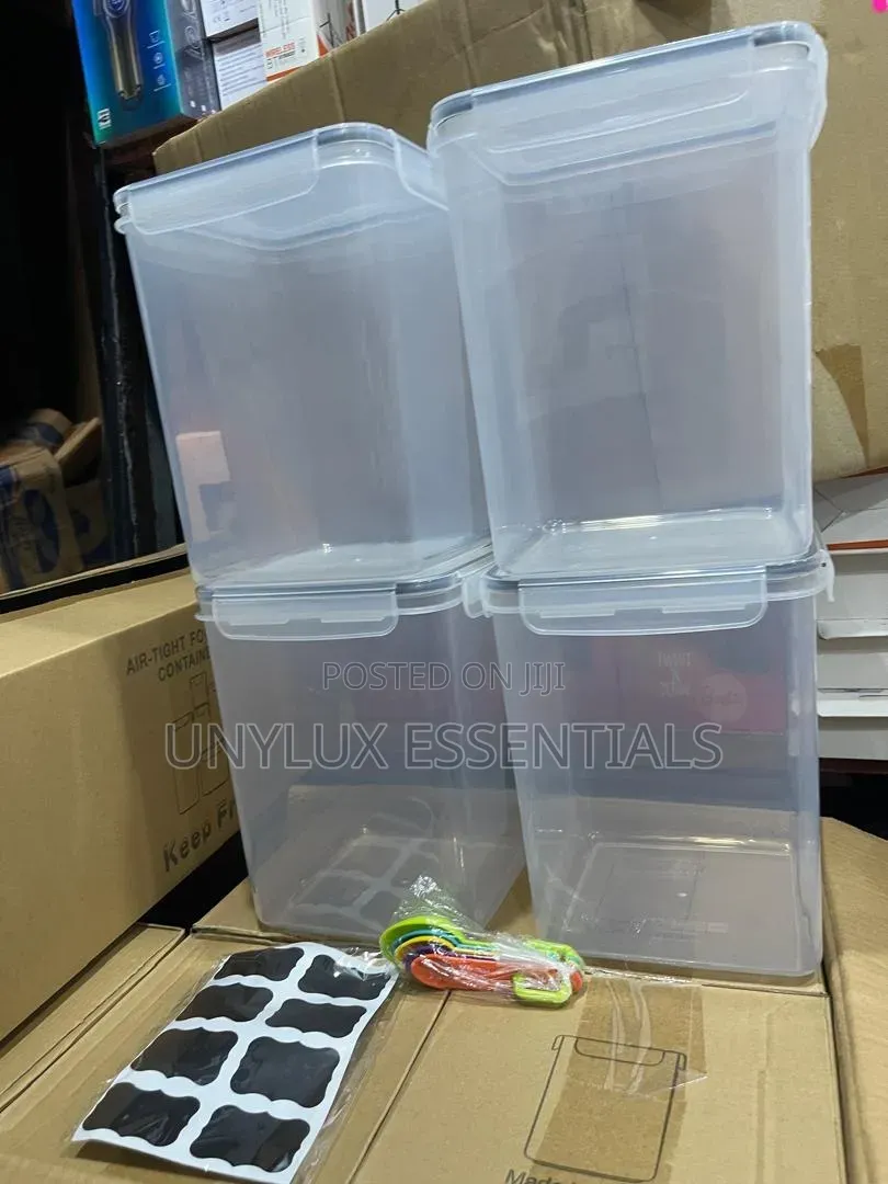4in1 5L Storage Containers With Stickers, Pen and Measuring Spoons