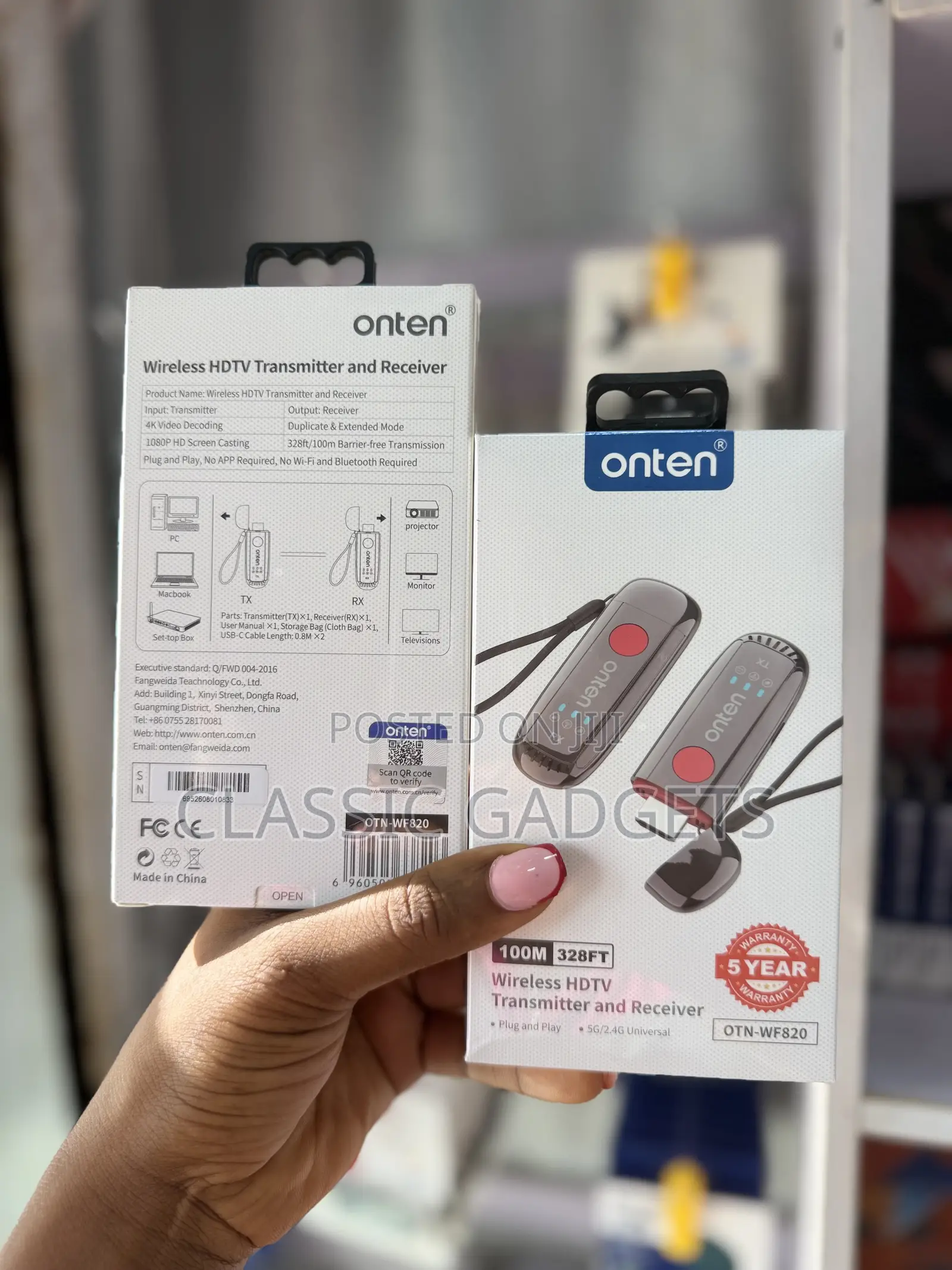 ONTEN OTN-WF820 100m 328ft Wireless HDTV Transmitter & Receiver
