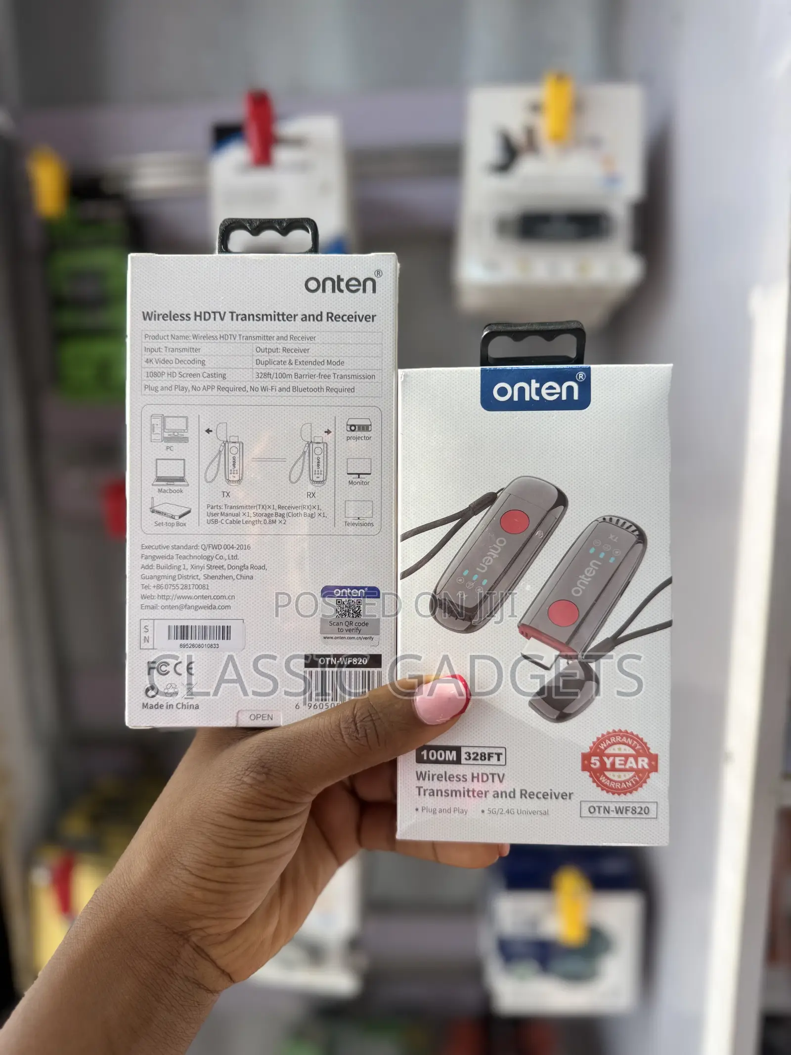 ONTEN OTN-WF820 100m 328ft Wireless HDTV Transmitter & Receiver