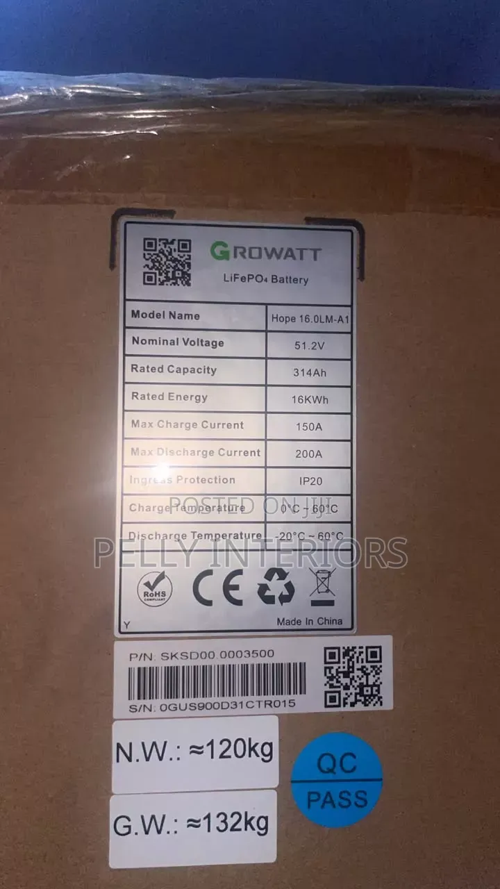 Growatt 16kwh Lithium Ion Battery 48volts