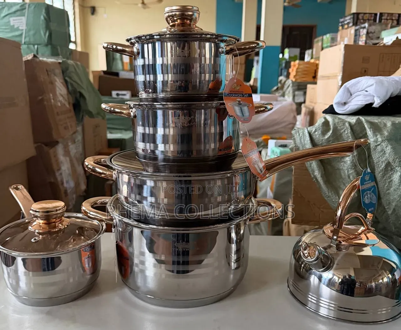 12Pcs Gold-Coated Stainless Cookware