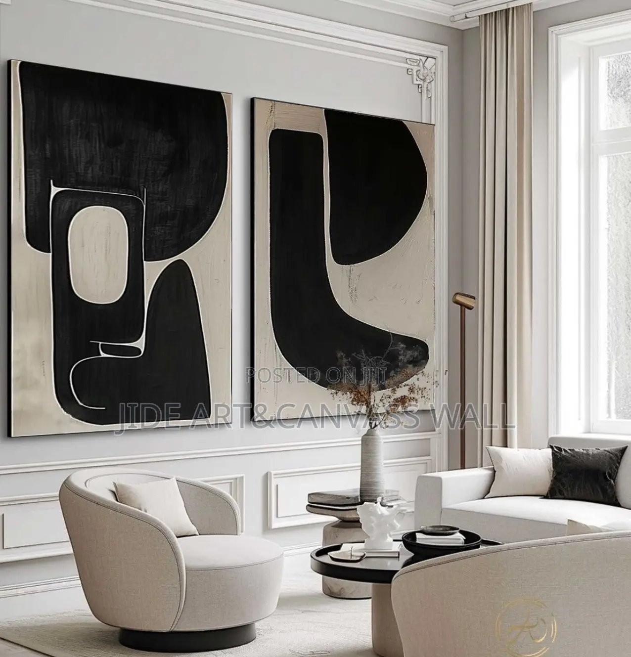 Abstract Color Matching Split Canvas Art Print