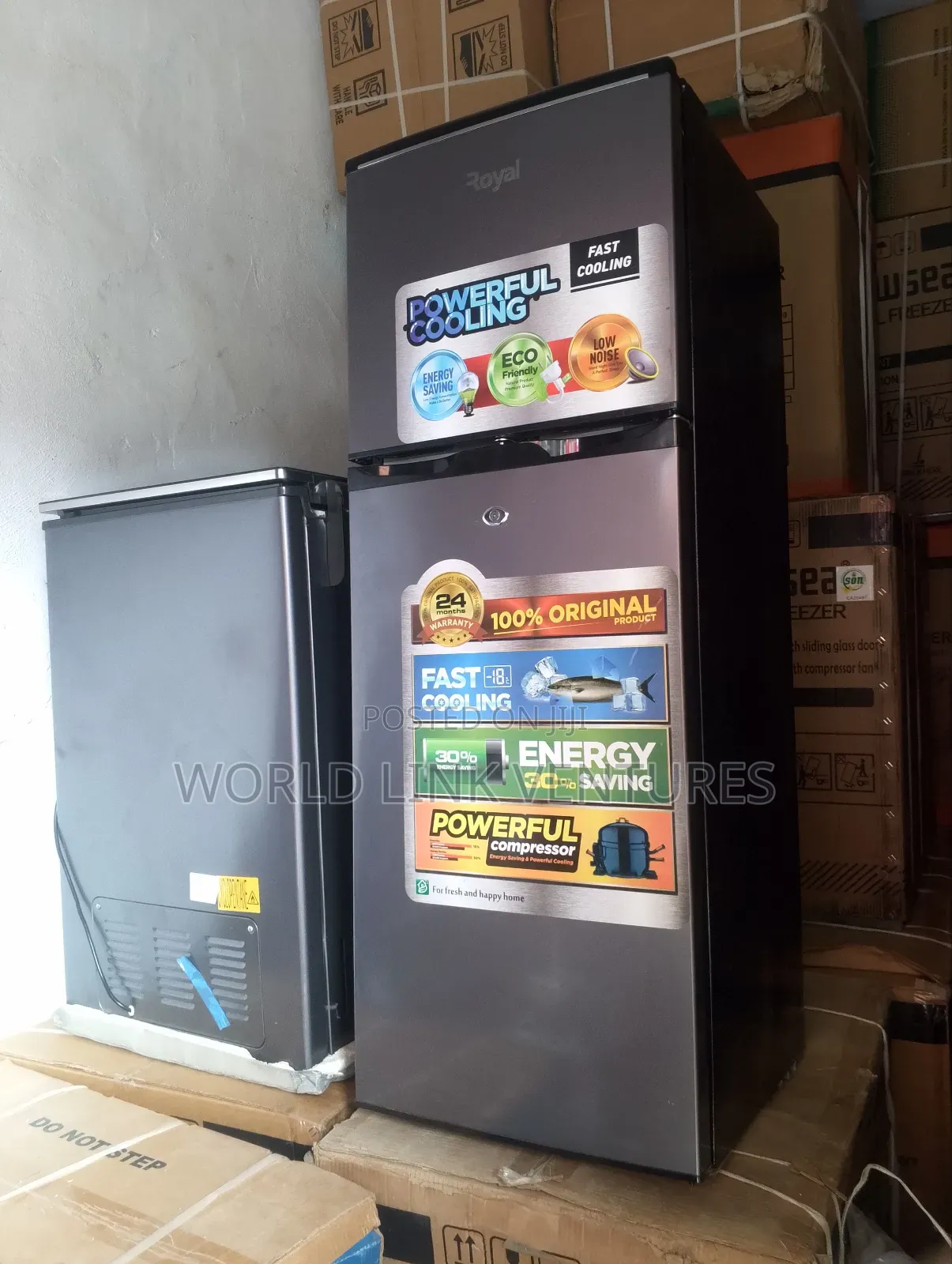 Royal Double Door Standing Fridge 250 Liters Lower Power Energy Saving