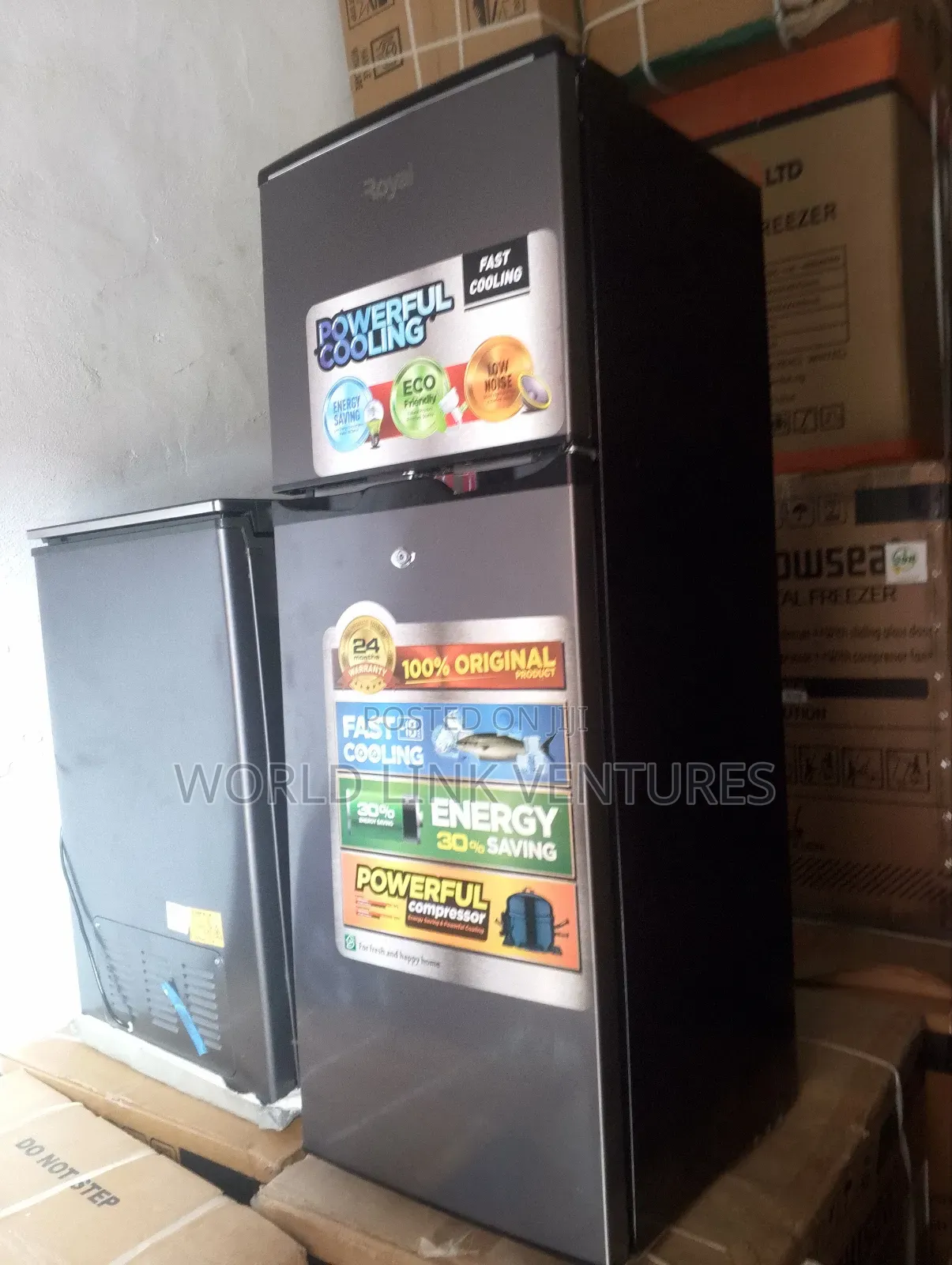 Royal Double Door Standing Fridge 250 Liters Lower Power Energy Saving