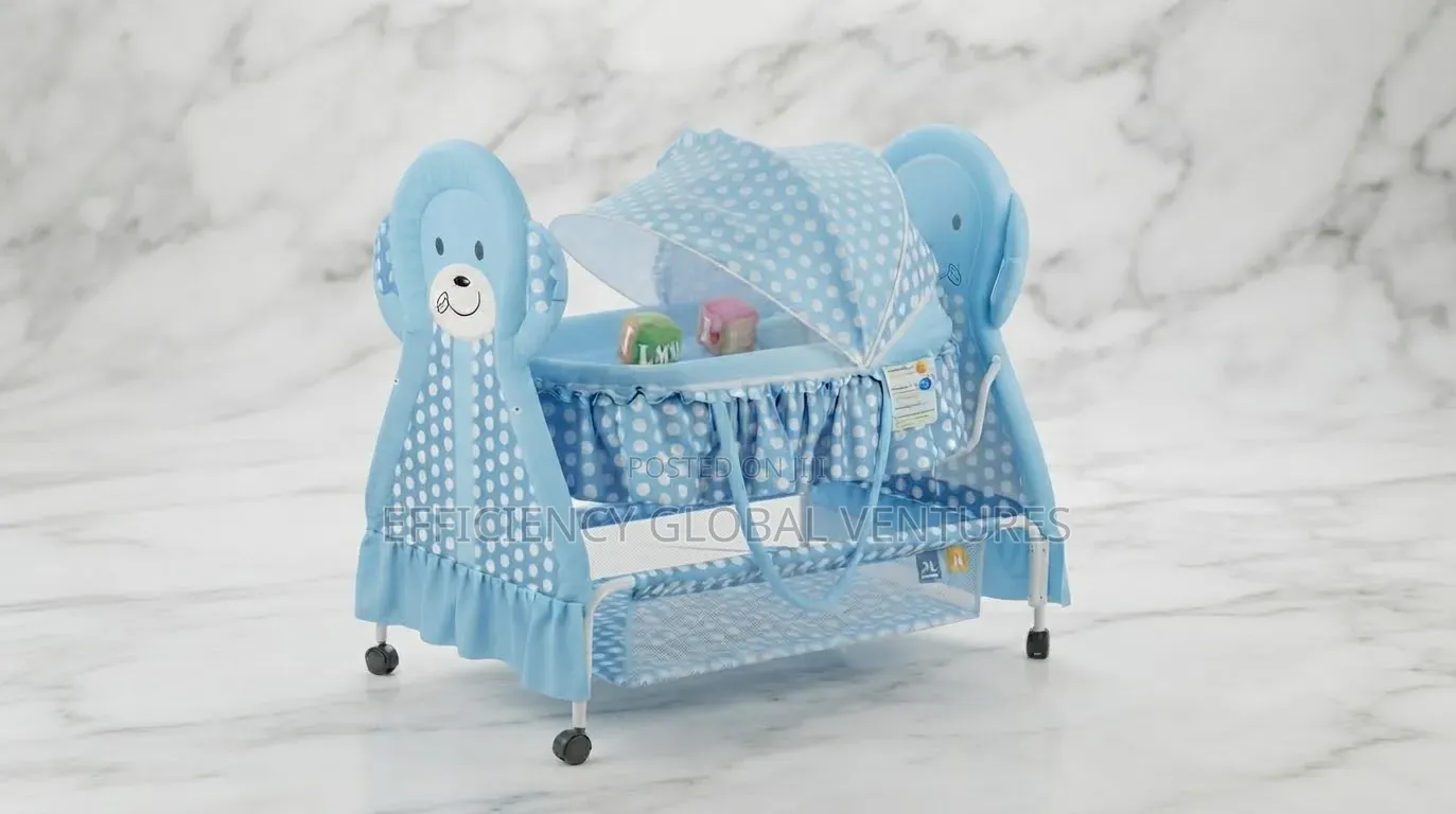 LMV Portable Baby Carriage & Bassinet With XL Storage Basket