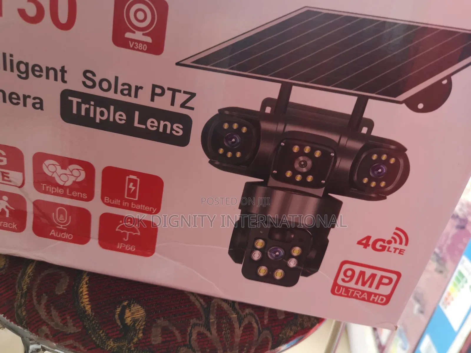 "9MP Ultra HD Solar 4G PTZ Security Camera (Triple Lens)
